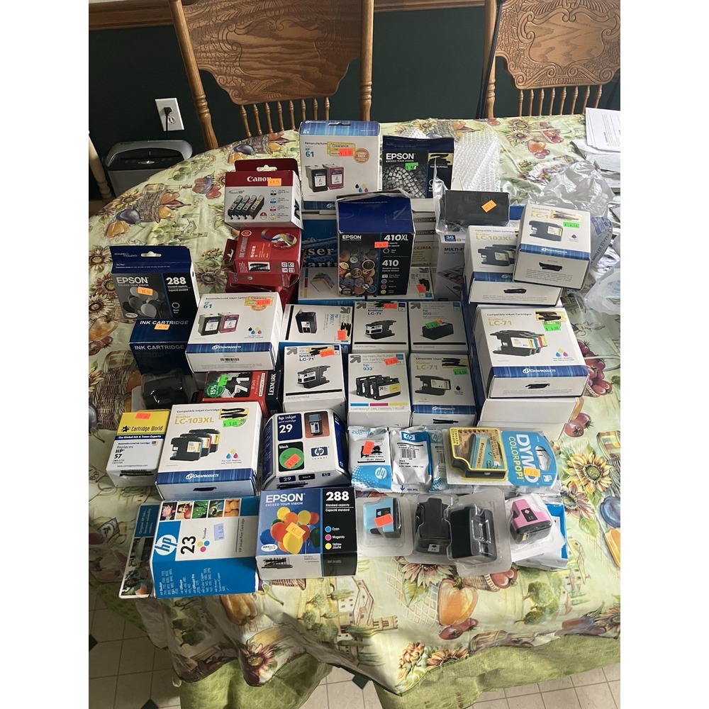 Mixed Lot of Epson, Brother & HP Printer Ink – New, Open Box & Lightly Used item